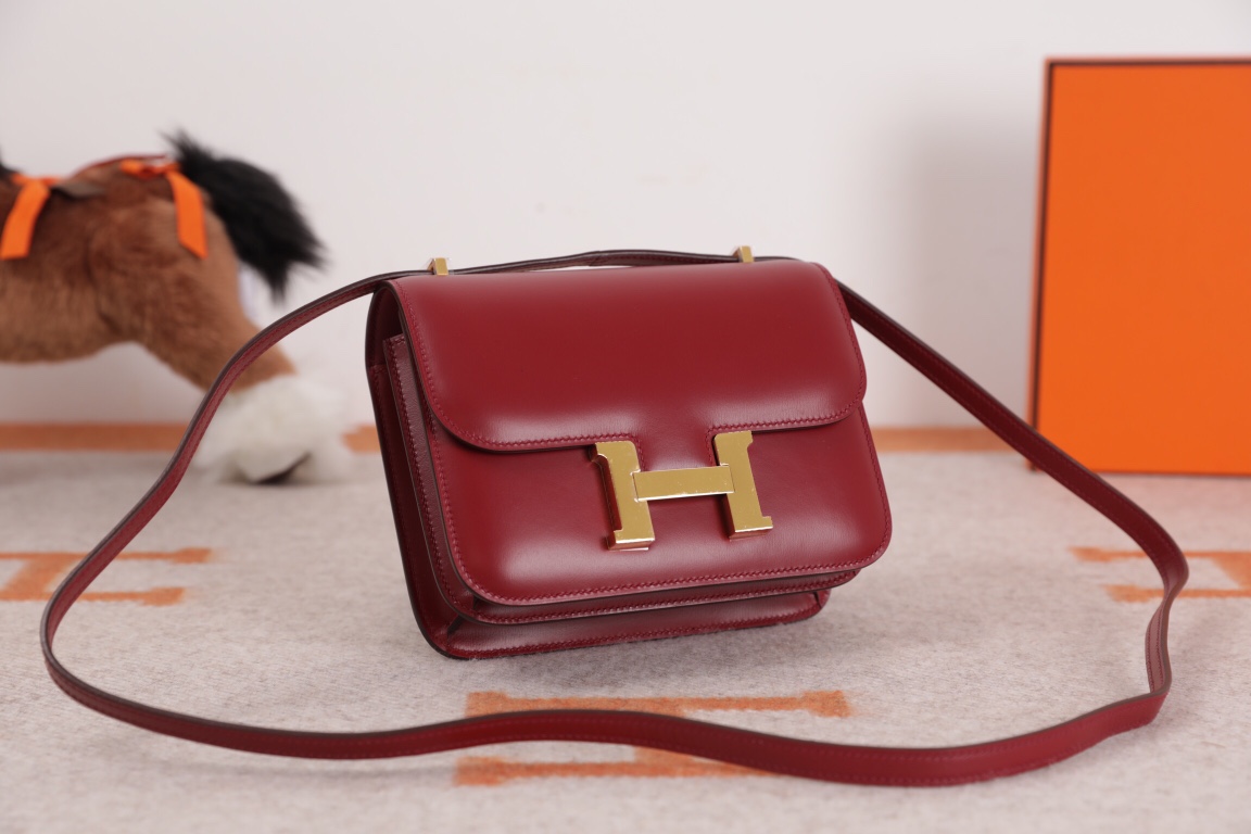 에르메스 콘스탄스18 보르도 레드 금장